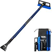 SEG Direct 130CM Cepillo de Nieve y Rasqueta de Hielo con Mango de Espuma 3 en 1 Buen Accesorio para Invierno Palear…